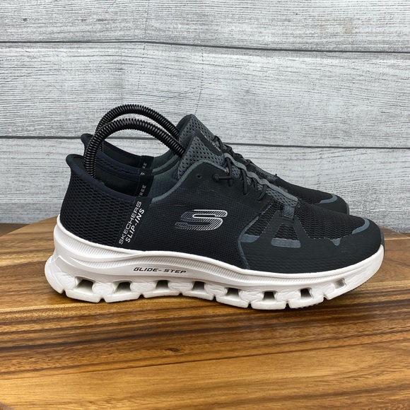 Skechers Black and White Athletic Shoes - Picture 4 of 12